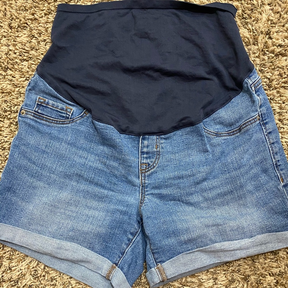 Maternity jean shorts